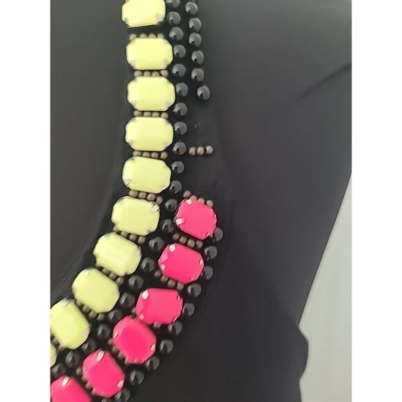 Nicole Miller Black Maxi Halter Dress XL – Colorful Beaded Collar Statement - Picture 8 of 8
